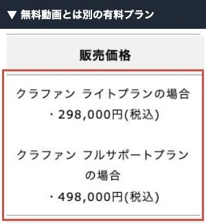 無料動画とは別に販売されるクラファンの有料プラン価格